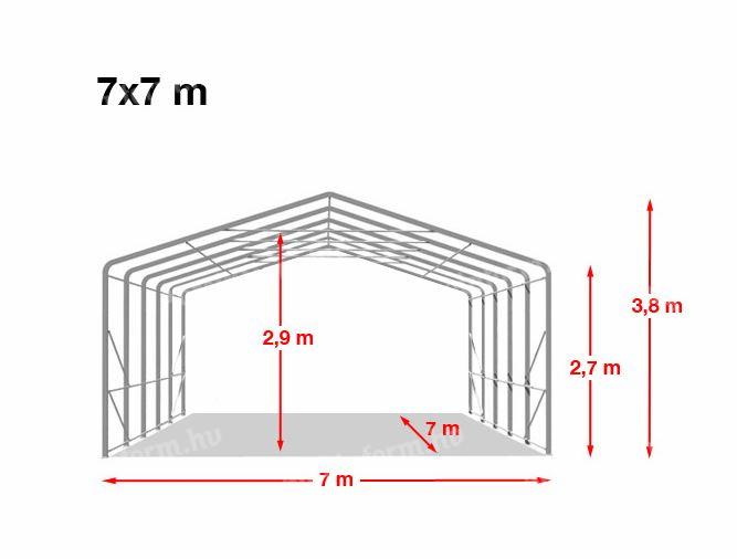 7 m x 7 m x 2,7 m Wikinger Vario Raktársátor és csarnok sátor (aktív