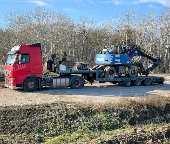 Gépszállítás,  mobilház,  traktor,  kombájn,  építőipari gépek,  túlméretes szállítás