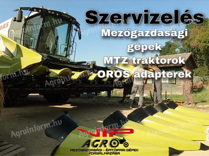 Mezőgazdasági gépek,  MTZ traktorok,  OROS adapterek javítása,  szervizelése