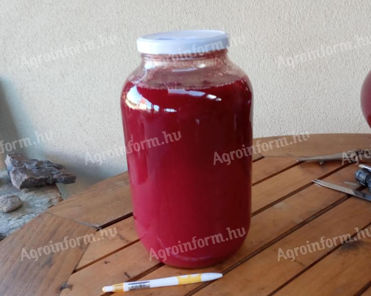 Piros Ribizli VELŐ eladó,  4 literes üvegekben,  hőkezeléssel tartósítva