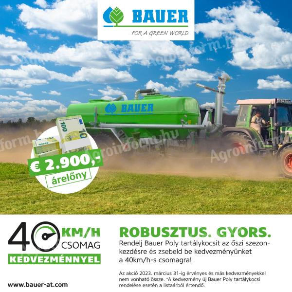Bauer Poly tartálykocsik - 40km/h-s csomag 2900EUR árelőnnyel