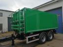 Tipping platform, 2-compartment crop and feed trailer with blower discharge