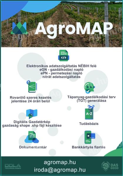 AgroMAP - digitális térkép alapú Gazdálkodási napló (eGN) - NÉBIH szinkronizáció