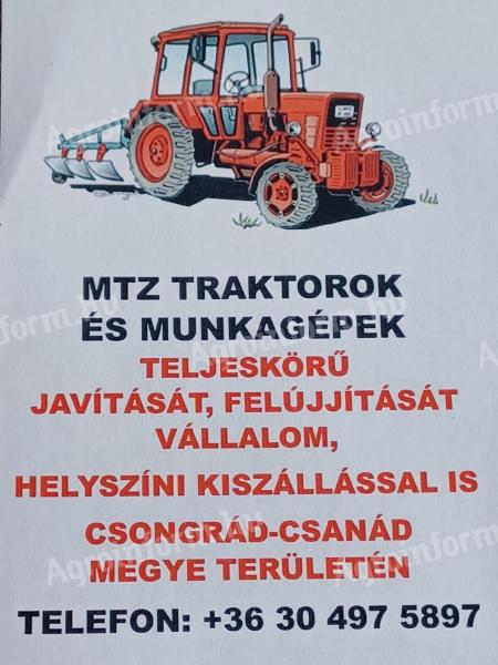 Mtz traktorok javítása