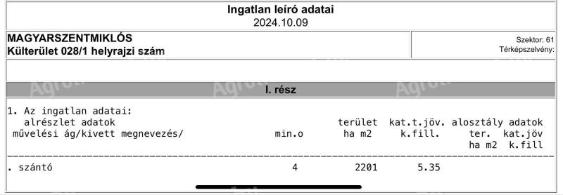 Magyarszentmiklós szántó