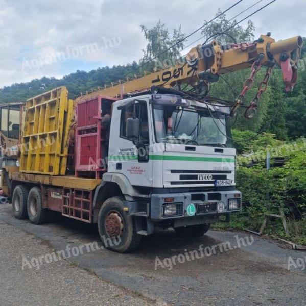 Iveco Eurotrakker MP380,  Koller 501 erdészeti kötélpályával szerelve