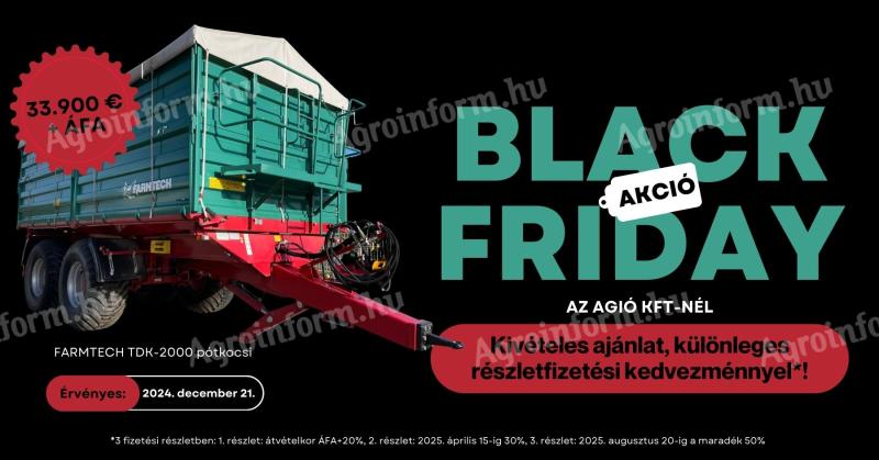 BLACK FRIDAY Farmtech TDK-2000 pótkocsi