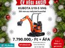 Kubota U10-5 VHG zéró farsöprésű gumilánctalpas minikotró