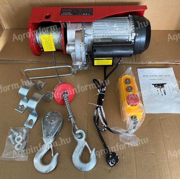 Elektromos csörlő 500 kg / 1000 kg * Welnek Tools Professional * PA1000 * 1600 Watt,  6-12 m