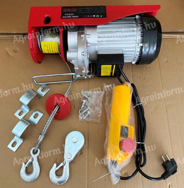 Elektromos csörlő 250 kg - 500 kg * Welnek Tools Professional * PA500 * 1000 W,  6-12 m