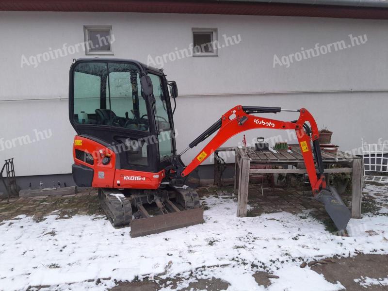 Kubota KX016-4 minikotró,  kotró eladó 873 órával.