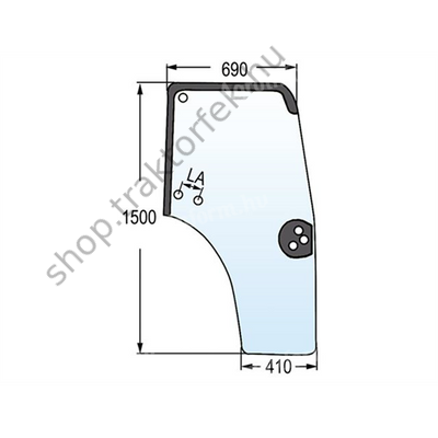 Ajtóüveg CASE utángyártott