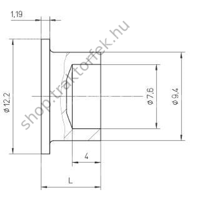 Szegecs D9,5x8,4 mm MIBA / T1