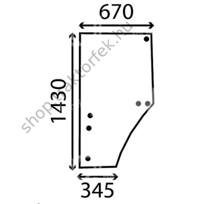Ajtóüveg bal John Deere utángyártott / Vapormatic