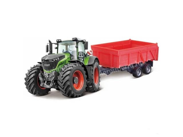 játék traktor Fendt 1000 Vario, billenős pótkocsival, Burago