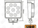 Munkalámpa LED 27W kocka, 2070 Lumen, 10-30V, IP67, HBR