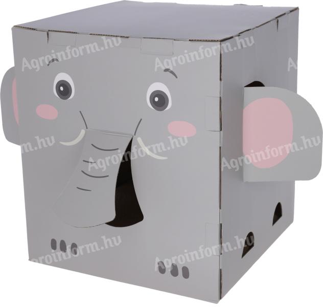 Macska kaparó doboz elefánt 35X35X39cm szürke