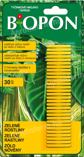 Bros-biopon táprúd Zöld növény 30 db/bliszter