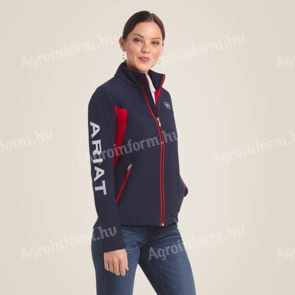 Ariat New Team női softshell kabát, sötétkék/piros, XXL