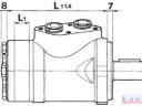 Hidromotor 125cm³, DN-25, görgős, tárcsás elosztóval