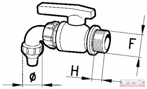 Borászati golyóscsap 1.1/4&quot; - DN-30 külső menetes