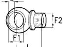 Szemes menetes csatlakozó DN-1/4&quot;-1/4&quot; ütközővel