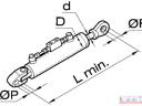 Munkahenger hidraulikus, 3. pont 80x700