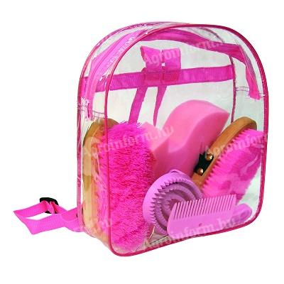 Lóápoló készlet hátizsákkal - rózsaszín