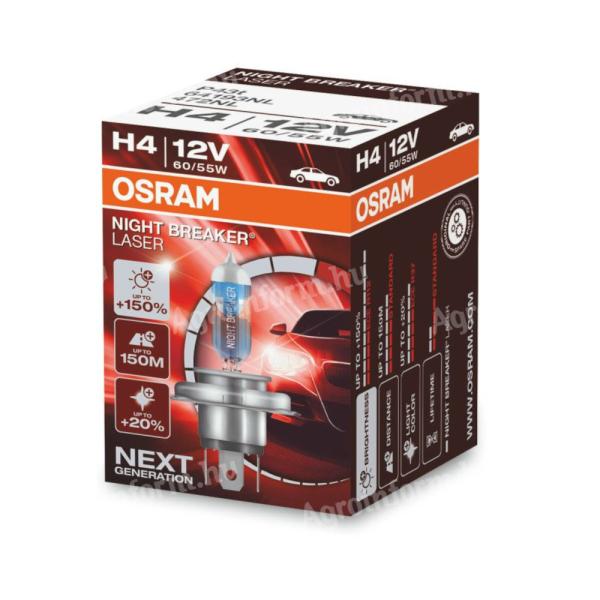Izzó 12V 60/55W H4 P43t - Osram Night Breaker Laser H4