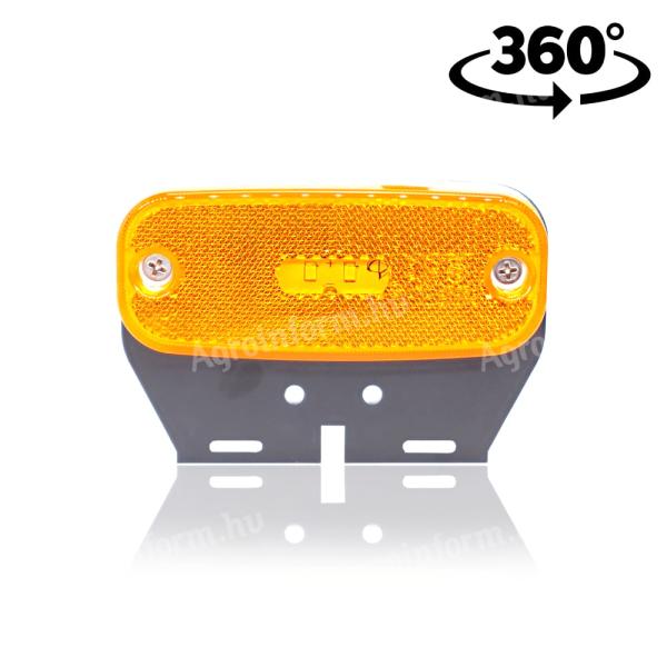 Lámpa helyzet LED lekerekített sárga tartóval 2LED 12/24V