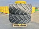 Ikerkerék szett Continental 710/75R42 gumizással. 23x42-es ikerfelni 305 mm-es távtartóval, használt Continental gumiabroncs, 12 db szerelék