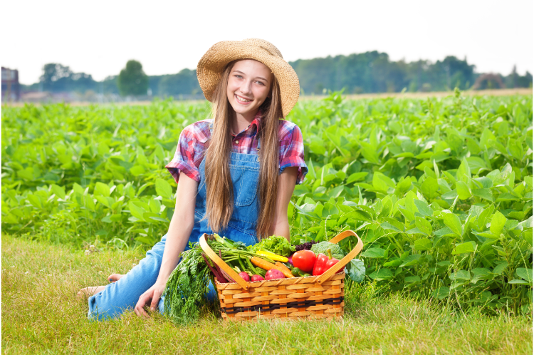 Zöldségtermesztő tinédzser