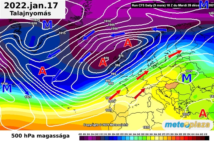 Nagy-térségi áramlási rendszerek a hónap közepén