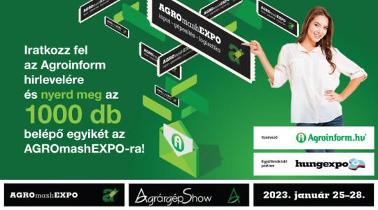 Mit szólnál, ha ingyen juthatnál be az idei AGROmashEXPO-ra?
