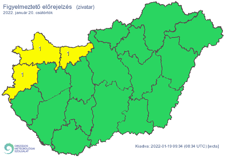 Figyelmeztető előrejelzés - zivatarok
