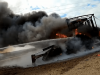 Hatalmas lángokkal porrá égett egy traktor a Balatonnál