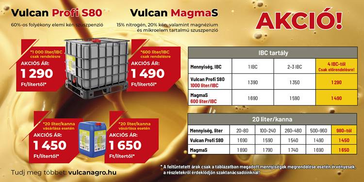 Vulcan Profi S80 és Vulcan MagmaS akció