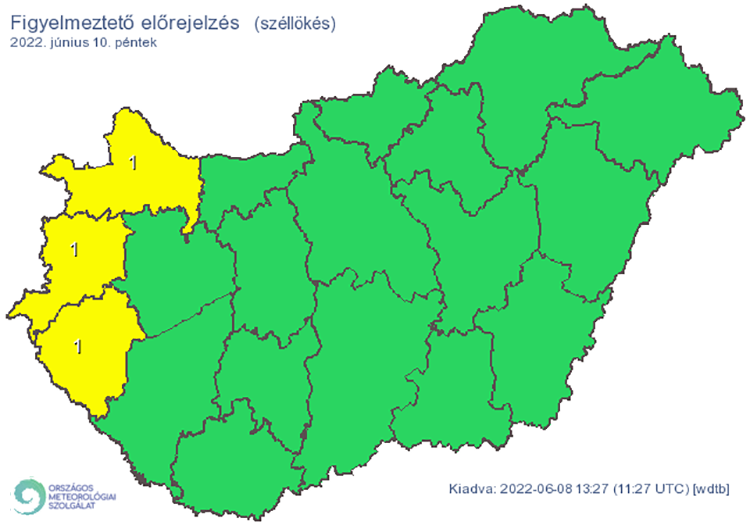Figyelmeztető előrejelzés - szél