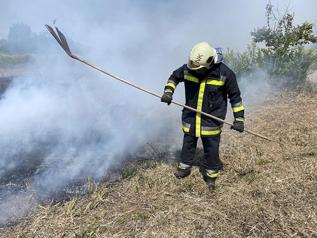 Lekaszált fű égett Nagykanizsa külterületén