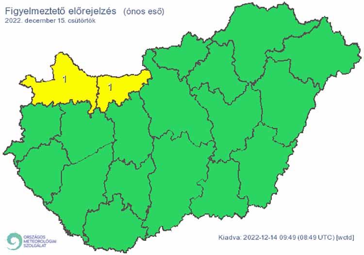 Figyelmeztető előrejelzés - ónos eső