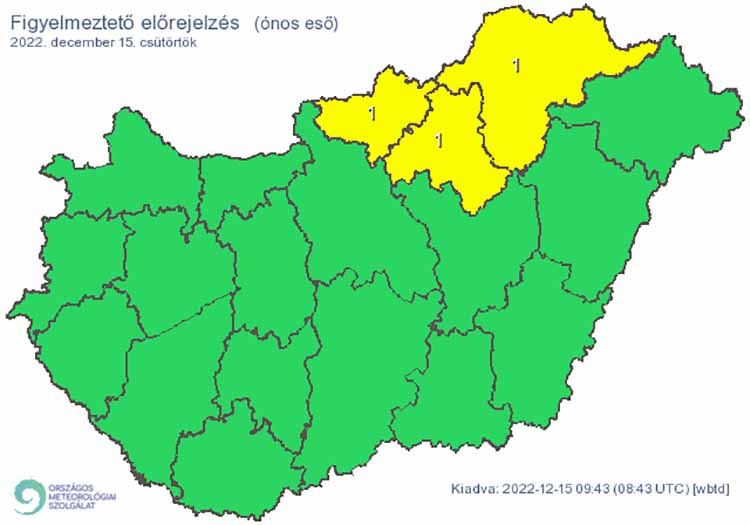 Figyelmeztető előrejelzés - ónos eső