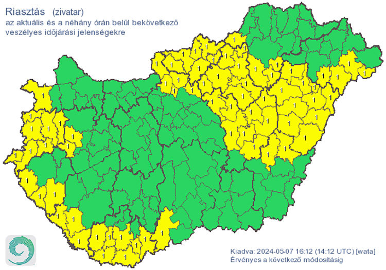 Riasztások zivatarok miatt