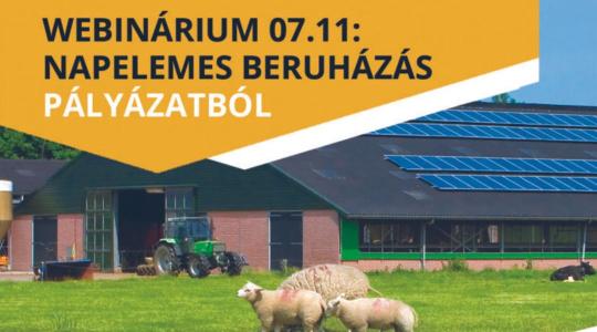 Webinárium: agrár és vidékfejlesztési pályázatok a megújuló energiaforrások tükrében