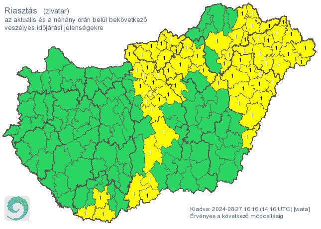 Riasztások zivatarok miatt