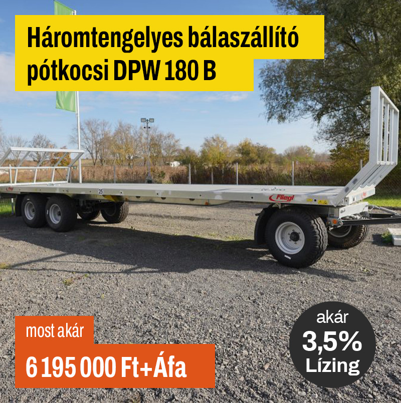 Háromtengelyes bálaszállító pótkocsi DPW 180 B