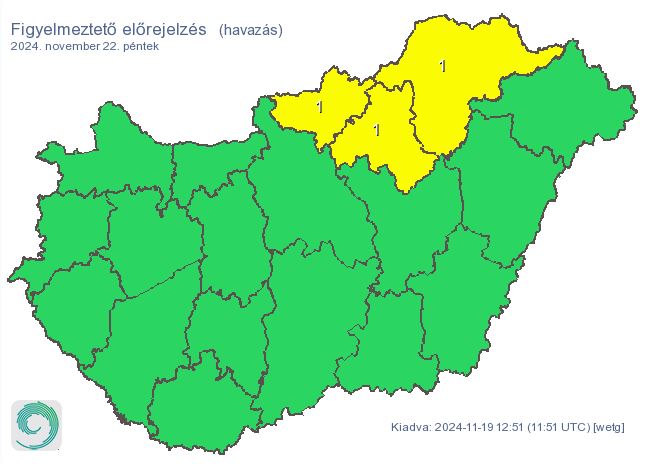 Figyelmeztető előrejelzés - havazás