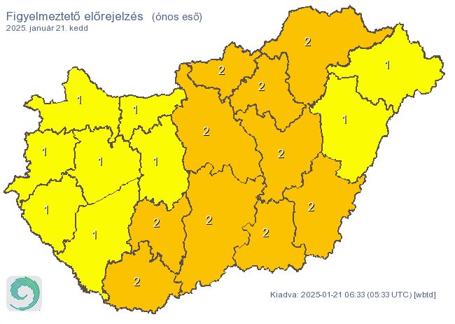 Figyelmeztető előrejelzés - ónos eső