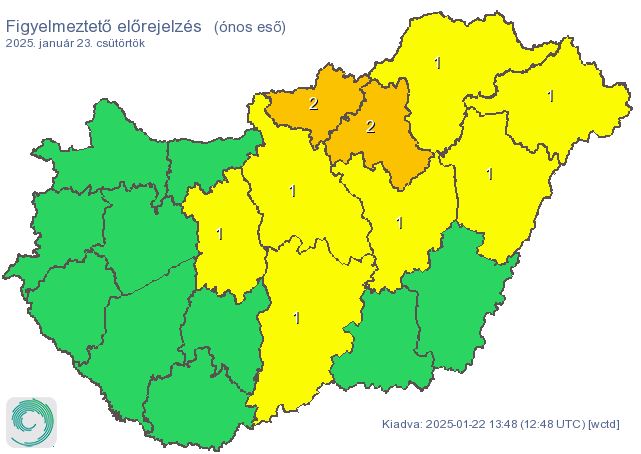 Figyelmeztető előrejelzés - ónos eső