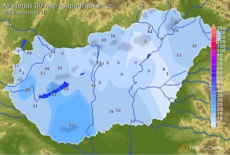 30 nap csapadék.
